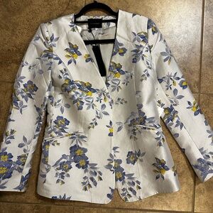 Dolce Cabo Floral Blazer - White, Blue, Yellow
